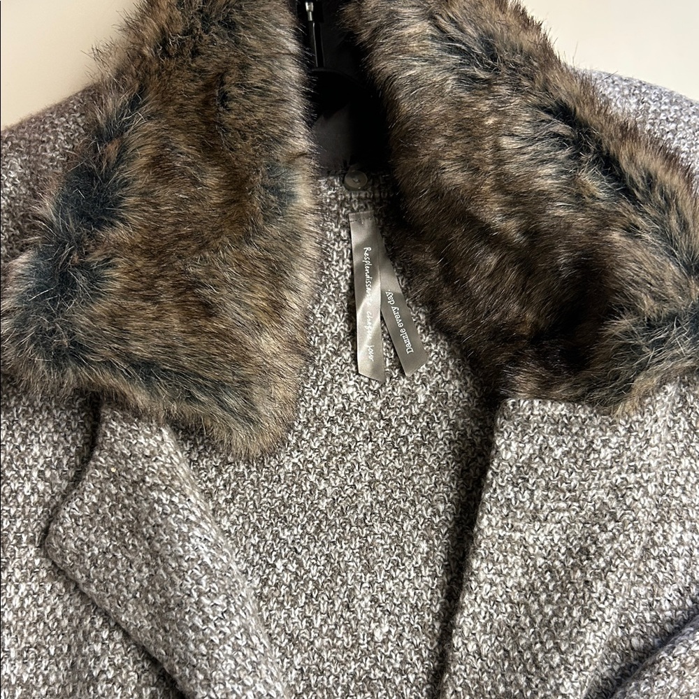 Women's Faux Fur Collar Coat 3X